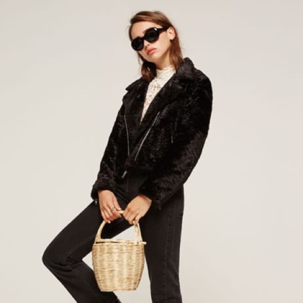 Reformation faux fur Hugo jacket